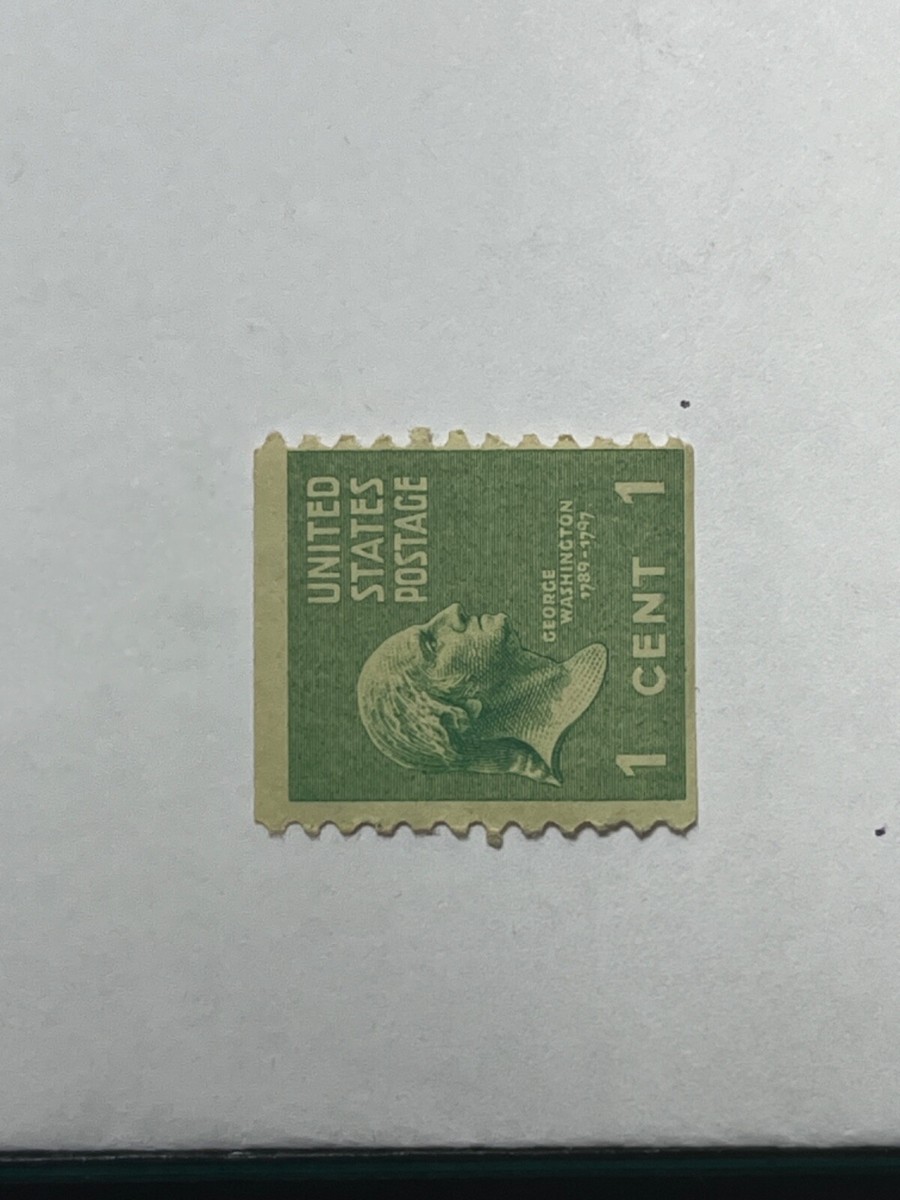ジョージ・ワシントン1セント希少グリーン切手 George Washington, 1 Cent Stamp, Green, Catalog #839, Perf