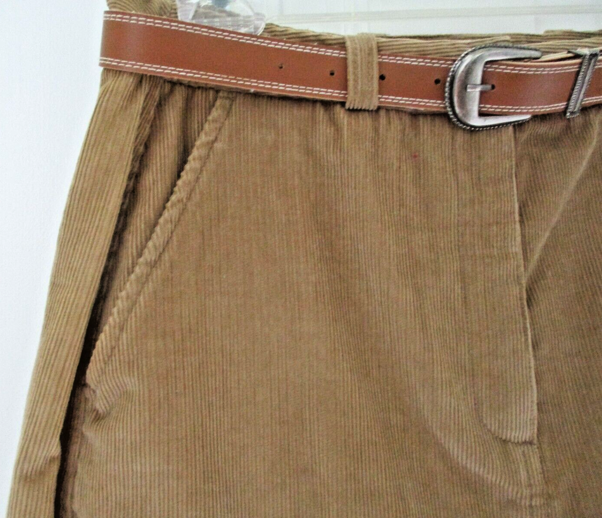 NWOT, Covington Corduroy Skirt w/ Belt and Front Zip, 2