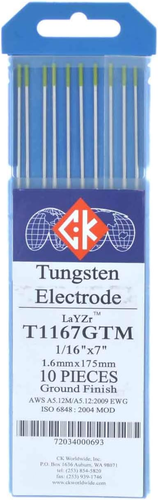 T1167GTM Tungsten Electrode 1/16" x 7", 10 Pack - Welding Electrode - Chartre... - Picture 10 of 12