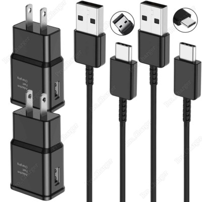 For Android Samsung Galaxy S23 22 21 20 10 USB Adapter Fast Charger Type C Cable