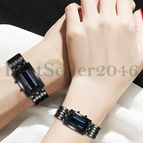 Men Women Luxury Digital Watch Binary Time LED Display Sport Wristwatch - Picture 13 of 14