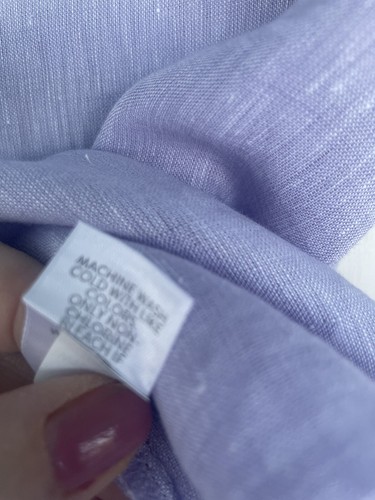 J Jill Love Linen Womens Shirt X Small Button Up Lavender Long Sleeves - Picture 7 of 8