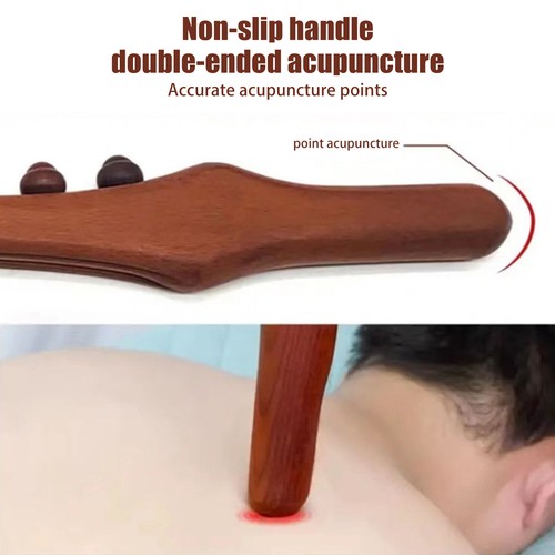 8-Head Wood Guasha Scraping Stick Massage Tools Massager for Shoulder Waist Back - Picture 5 of 15