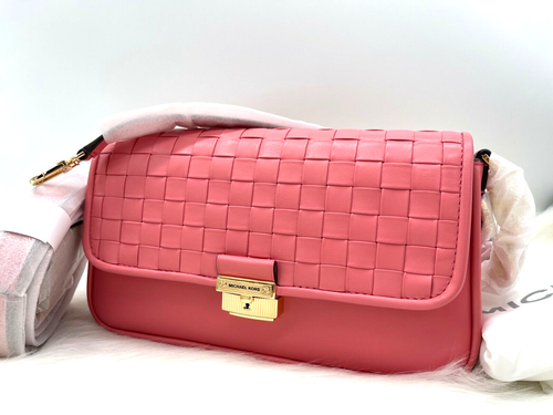 AUTÉNTICO NUEVO CON ETIQUETAS $328 Michael Michael Kors Bradshaw Pequeño Bolso de Hombro de Cuero Tejido - Imagen 2 de 14