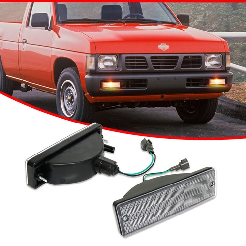 Clear Front Turn Signal Lights w/ Amber Bulb Kit For 1988-97 Nissan D21 Hardbody - Foto 2 di 10