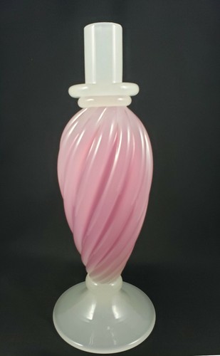 Archimede Seguso (Murano) Bottle Candlestick - Rose and White Alabaster Swirl - Picture 6 of 6