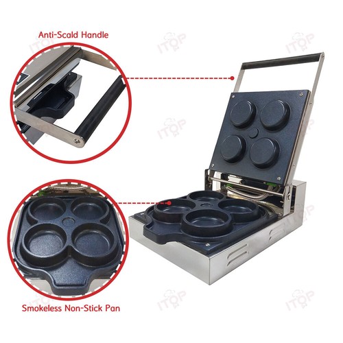 Commercial Electric Pizza Maker 4 Holes Pizza Pan Diameter 10CMWaffle Maker - Picture 8 of 11