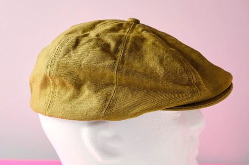 Goorin Bros Flat Cap Cabbie Golf Newsboy Driving Hat XL Yellow Brown 103-0566 - Picture 7 of 16