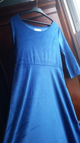 Paragon Women Luxurious Stretch Velvet Maxi Dress sapphire blue polyester Large - Picture 7 of 12