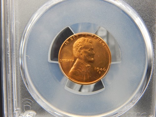1946-D PCGS MS66 RD RED Lincoln Wheat Back CENT #BT-53 - Picture 2 of 4