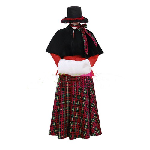 Charles Dickens Caroler Costume Victorian Yuletide Lady Christmas Fancy Dress - 第 1/7 張圖片