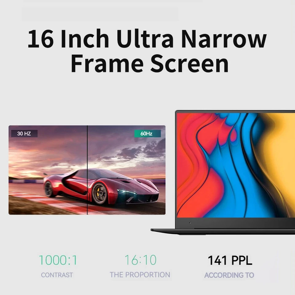 Laptop 16 Inch CPU N5095 N100 16GB RAM SSD 512GB 1TB BT4.2 WiFi5 Lightweight - Image 4 of 4