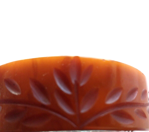 bake lite butterscotch caramel swirl carved bracelet - Bild 4 von 4