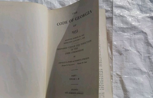 The State of Georgia Code Books of 1933 Parts 1-3 - Bild 5 von 17