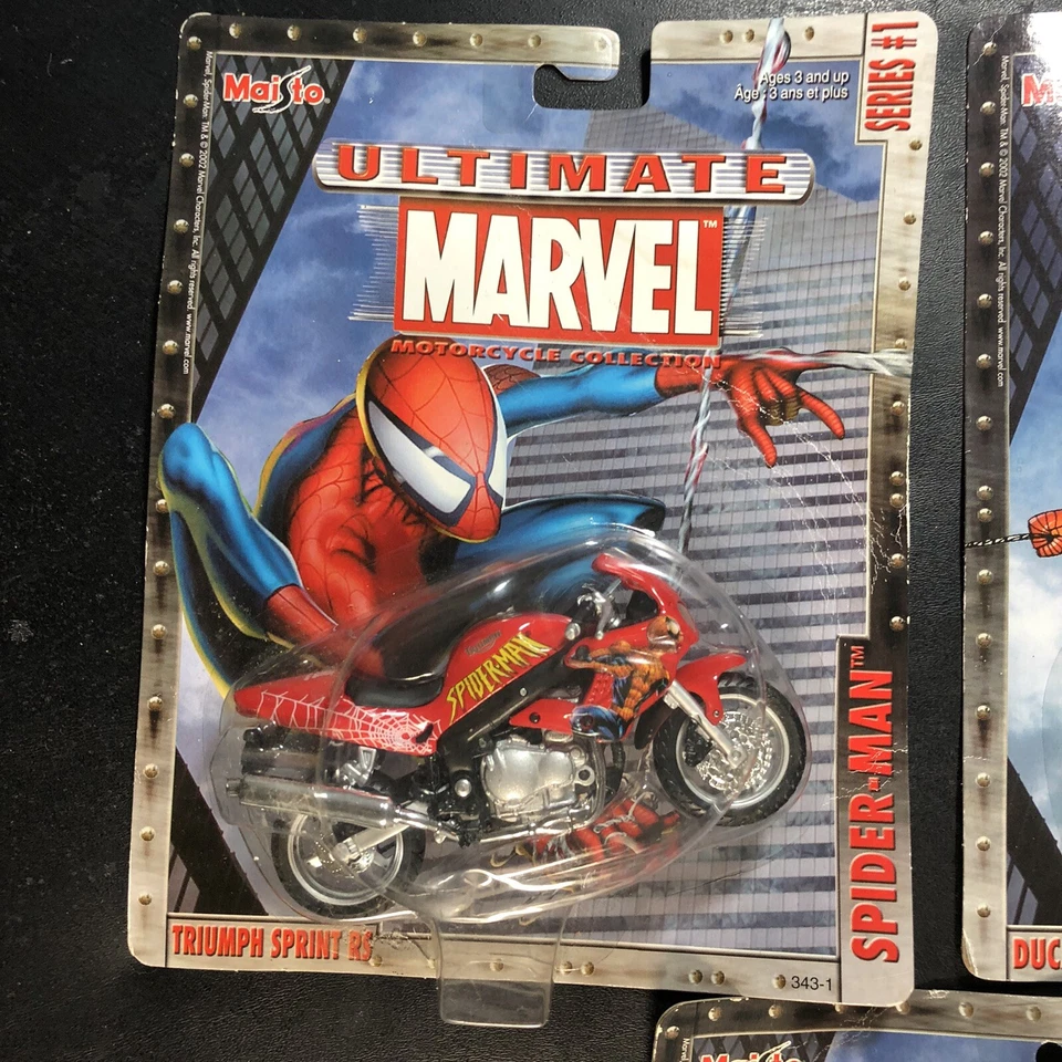 Ultimate Marvel Motorcycle Collection Series #1 Lot X 3 Maisto Spider-Man - Image 2 of 4