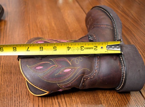 Justin 7 Gypsy Gemma Shetland Brown Round Toe 8" Cowboy cowgirl Boots GY9526 - Picture 6 of 9