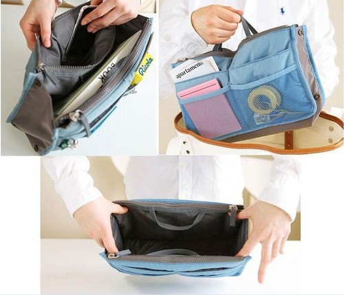 Bolso de Mano Organizador Inserto Viaje Cartera Almacenamiento Multi-bolsillo Bolso Forro Bolsa - Imagen 2 de 27