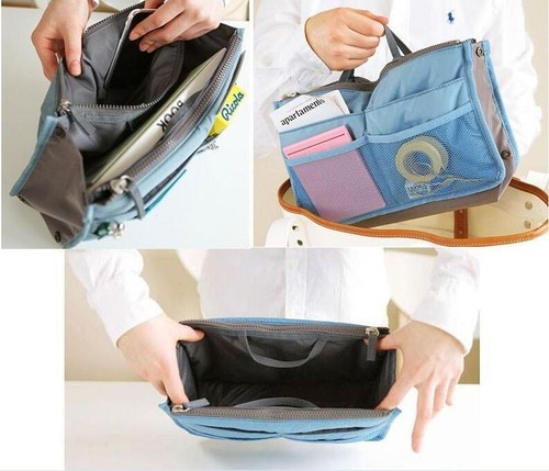 Bolso Ordenado Organizador Insertar Viaje Cosméticos Bolso Bolsa Almacenaje GB - Afbeelding 1 van 21