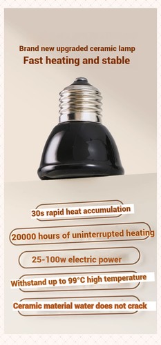 Bird Cage Heater Heat Lamp Metal Chew-Proof Anti Bite Ceramic Lizard Snake Macaw - Bild 8 von 18