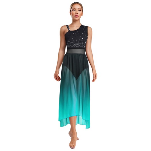 Damen Kleid Tassel Rock Bühne Tanzkleidung Kostüm Tanz Fließend Glitzer Sheer - Picture 73 of 83