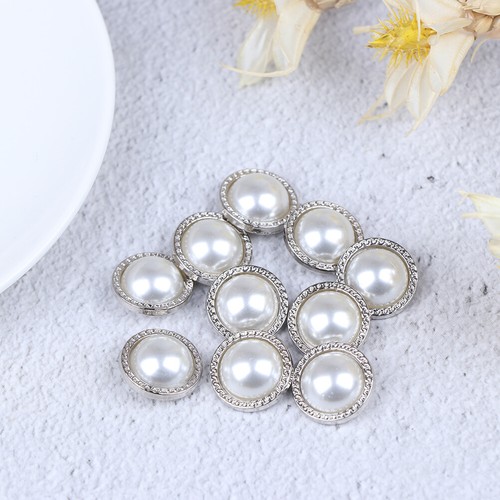 10pcs Pearl Metal Shank Buttons for Sewing Scrapbooking DIY Craft DecorationS_cd - Picture 10 of 12