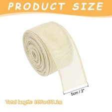 Burlap Ribbon Fabric Wired Edge Ribbons Cream White 2 Inch x 10 Yard Wired Ri...