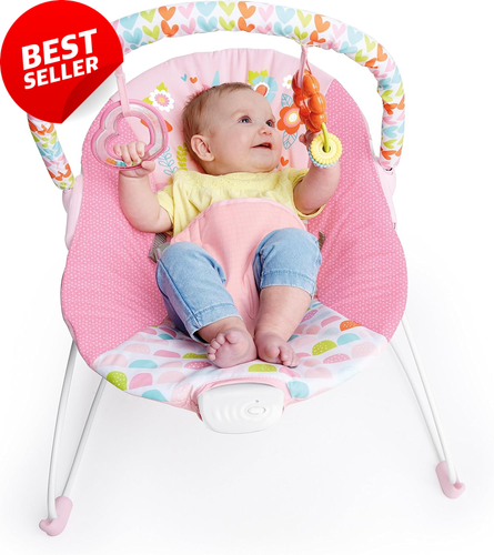 Baby Bouncer Infant Seat with Toy Bar Pink Unicorn 0-6 Months - Picture 5 of 12