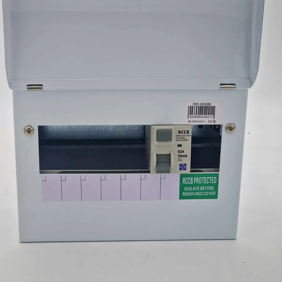 6 Way RCCB Incomer Consumer Unit with 63A 30mA RCCB Lewden PRO-MX08R - Image 2 of 4