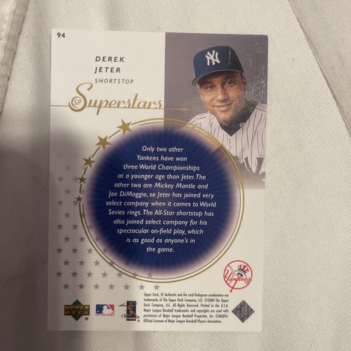 2000 SP Authentic - High Numbers (1553/2500) Number #94 Derek Jeter - Picture 2 of 3