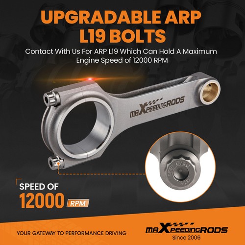 Varillas de conexión H-Beam + ARP 8740 para Chevy bloque pequeño SBC 6,125" 2,100" .927" - Imagen 5 de 12