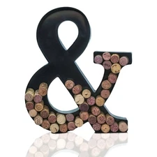 Made Easy Kit Metal Letter Wine Cork Keepsake Holder Monogram w/Wall Mount Kit