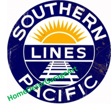 Southern Pacific Line Railway Railroad Metal Sign Train Room Garage Art