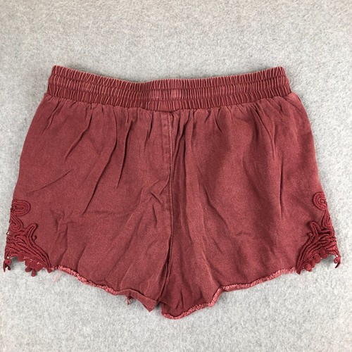 Knox Rose Womens Pull On Shorts Pink Rose XS Elastic Waist Crochet Raw Hem - Picture 7 of 8
