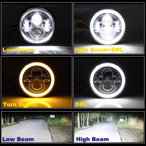 For Kenworth T2000 Truck 7" inch Round LED Headlights + 4" Fog Light Combo Kit - Picture 9 of 16