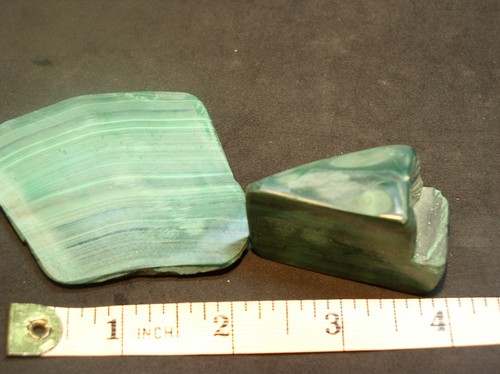 2 MALACHITE END Pieces ROUGH 111 Grams Rough Slab - Picture 3 of 3