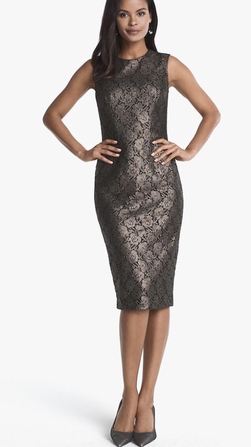 pewter lace dress WHITE HOUSE BLACK MARKET PEWTER LACE SHEATH DRESS SIZE 8 NWT