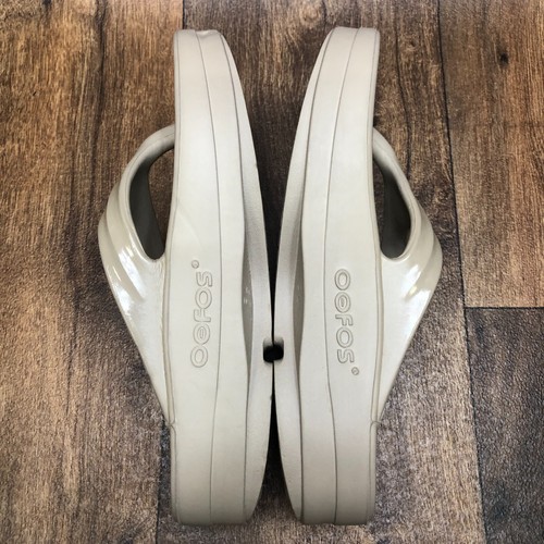 OOFOS OOmega OOlala Flip Flop Waterproof Thong Nomad Beige Women's US 10 / EU 41 - Picture 9 of 12