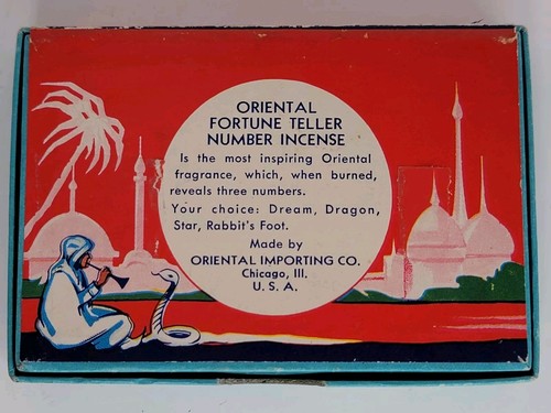 Rare 1930s Oriental Fortune Teller Lucky Number Incense Full Unused Box Of Star  - Bild 2 von 24