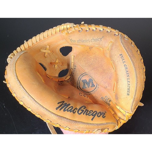 Vintage Macgregor C4TS Right Hand Thrower Catcher's Mitt 31" Rawhide Laced