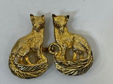 VTG 1973 Mimi Di N Brass Gold Tone Fox Belt Buckles