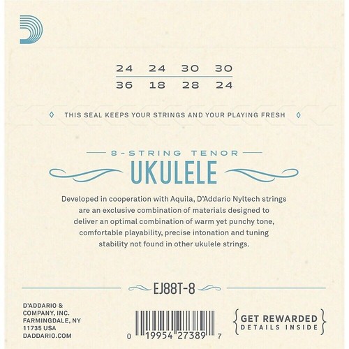 D'Addario Set Tenor Nyltech 8-String Ukulele Strings EJ88T-8 - Picture 3 of 17