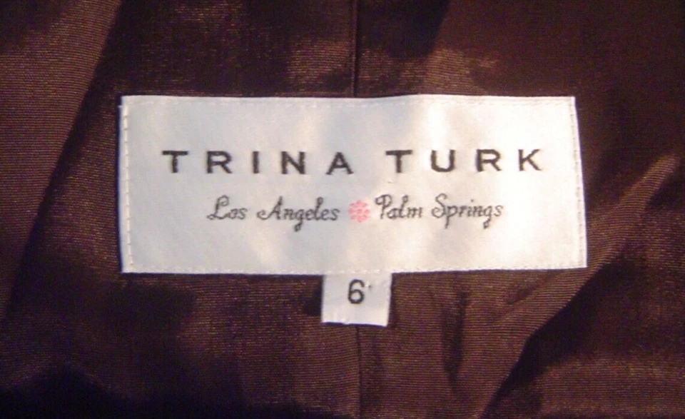 Blazer Trina Turk Marrón Oscuro Un Botón Delantero Manga Larga Campana Chaqueta Talla 6 Foto 3 de 4