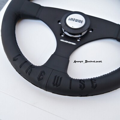 パーツ Likewise Slasher Edition Steering wheel. Our new Slasher Edition steering wheel in black suede with