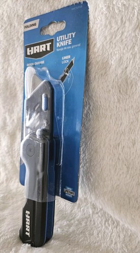 Coltello utility lama pieghevole compatta Hart 6" design blocco fodera BK+BL - Foto 10 di 11