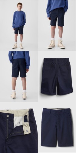 Gap Kids Shorts Size 10 Regular Dark Blue School Uniform Adjustable Waist Boys - Picture 1 of 4
