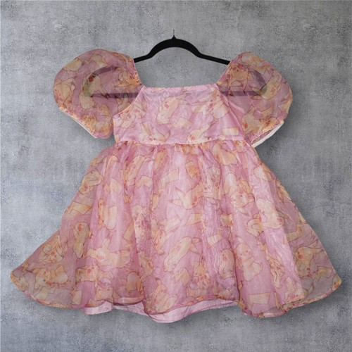 Pokemon Pikachu Girl's Organza Babydoll Mini Dress Pink Size (M) 8 - Picture 4 of 14
