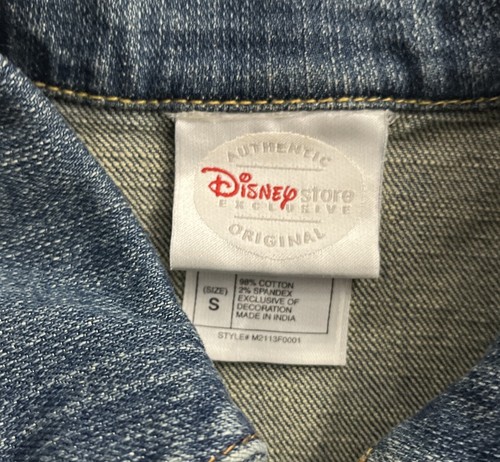 Disney Store Jacket Women’s Small Blue Mickey Mouse Studded Denim Pockets - Picture 3 of 7