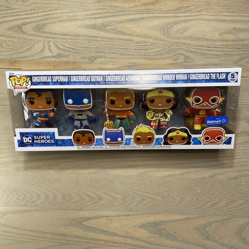 Funko Pop! DC Superheroes Gingerbread 5 Pack Walmart Exclusive Batman Superman - Picture 1 of 18