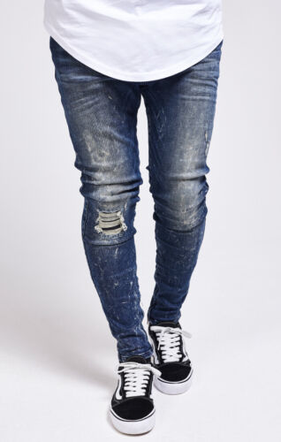 SikSilk Herren Acid Fight Hareems Jeans Denims - Mid Wash XSmall 28 Zoll Taille - Bild 1 von 4