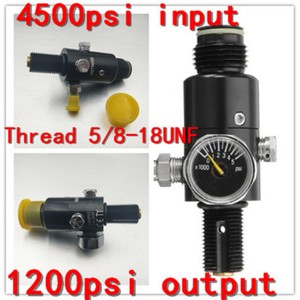 Paintball-Valve-Regulator-4500psi-Air-Tank-Output-1200psi-Thread-5-8-039-039-18UNF